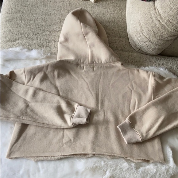 Princess Polly Dolfi Cropped Hoodie in Stone - Picture 6 of 7